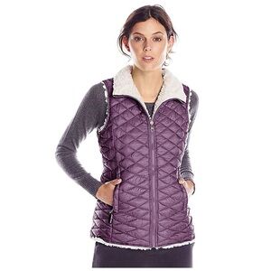 Steve Madden Quilted Purple Sherpa-Lined Vest